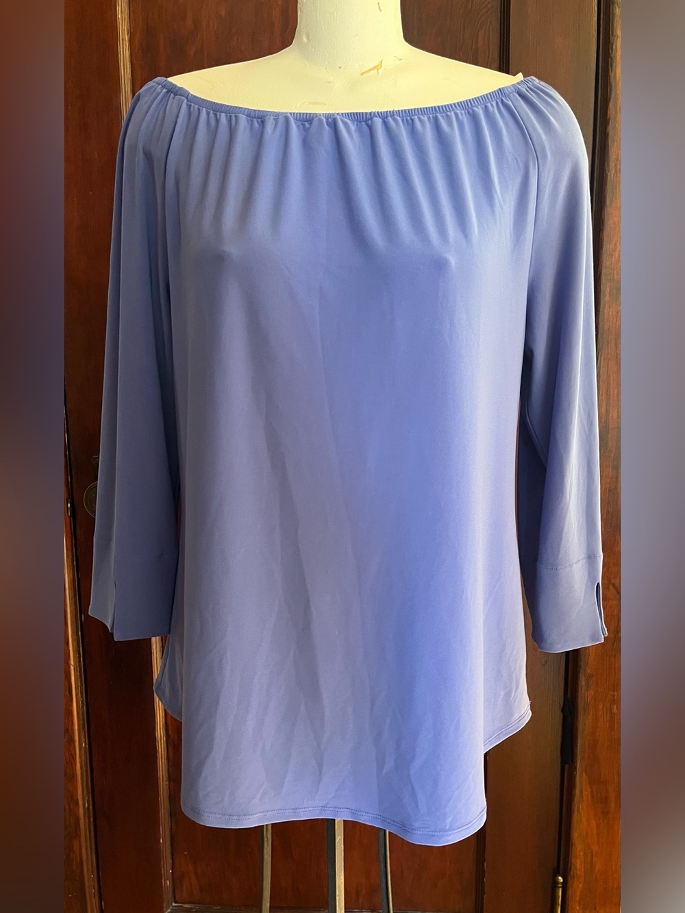 Joseph Ribkoff Light Blue Off-Shoulder Tunic Top - Size 8